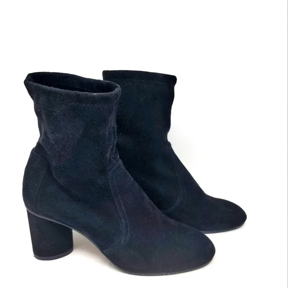 Stuart Weitzman Black Margot Suede Bootie Size 6 1/2 - Picture 4 of 9